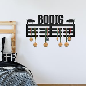 Pig Farming Medal Organizer - Metal Farm Awards Display Rack - Youth Animal Showing Medals Holder - Kids Room Decor - Future Farmer Gift