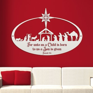 Metal Christmas Nativity Sign, Christian Holiday Decor - Isaiah 9:6