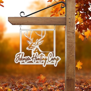Personalized Deer Hunting Camp Metal Sign - Your Own Wording