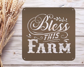 Bless This Farm Metal Sign-Home Decor Sign
