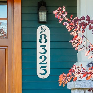 Address Sign, Metal Hummingbird House Number Display, Home Street Number Plaque, Gift for The Bird Watcher, Outdoor Mailbox Post Marker