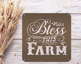 Bless This Farm Metal Sign-Home Decor Sign