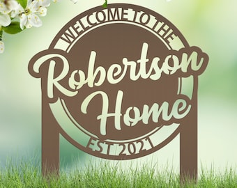 Custom Metal Welcome Yard Stake, Make it your own wording, Business Sign
