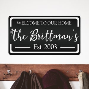 Personalized Rectangle Metal Porch Welcome Sign