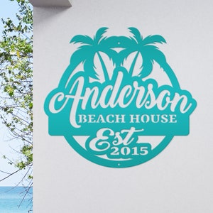 Custom Metal Palm Tree Sign, Pool Sign, Outdoor Patio Sign