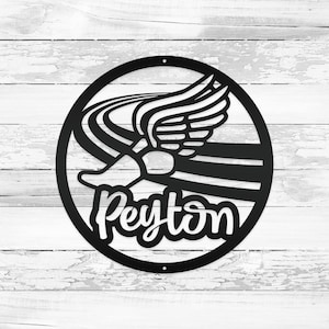 Letrero de atletismo - Regalo personalizado para atletas - Idea de regalo para la noche de graduación Matte Black