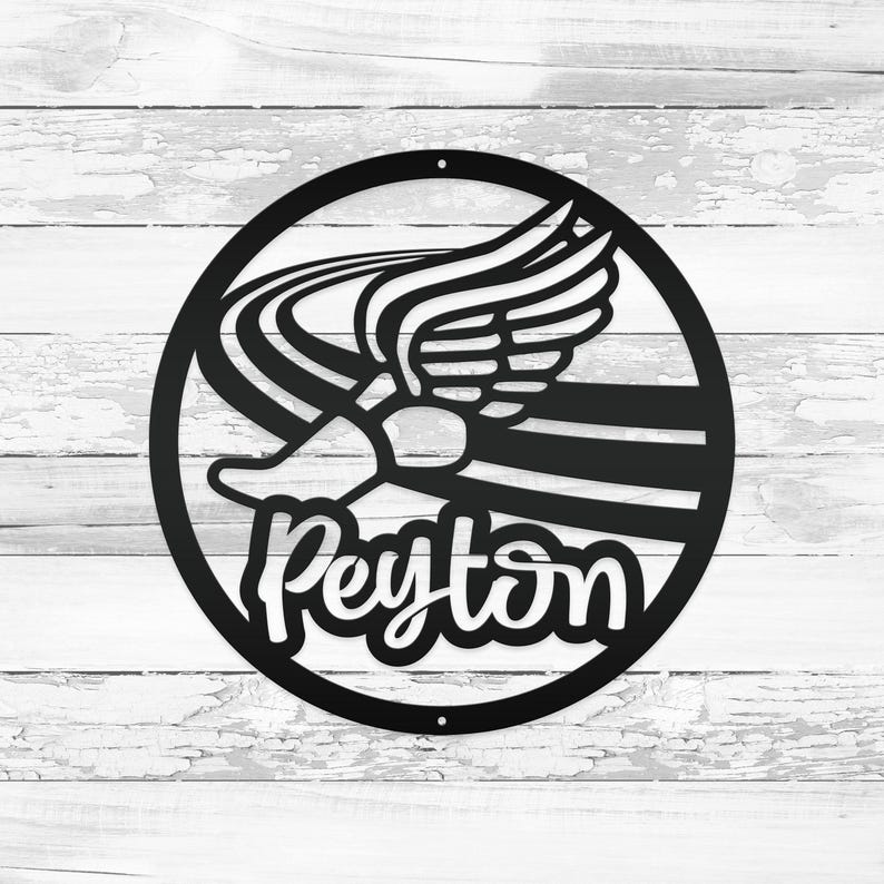 Letrero de atletismo - Regalo personalizado para atletas - Idea de regalo para la noche de graduación Matte Black