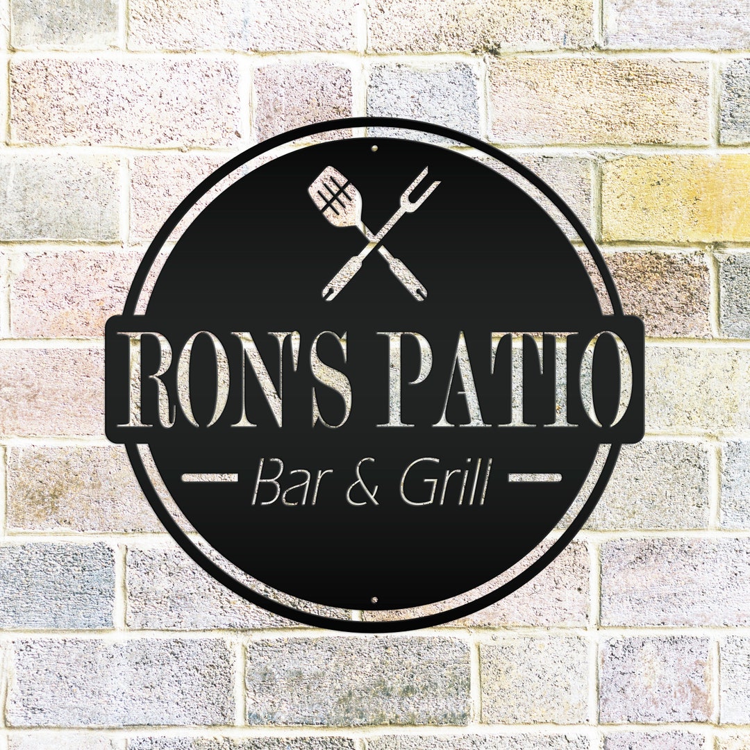 Personalized Patio Bar & Grill Metal Sign Etsy