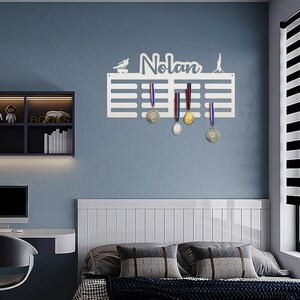 Gymnastics Medal Holder, Finally a place to proudly display all of your gymnasts award ribbons in one place! Matte White