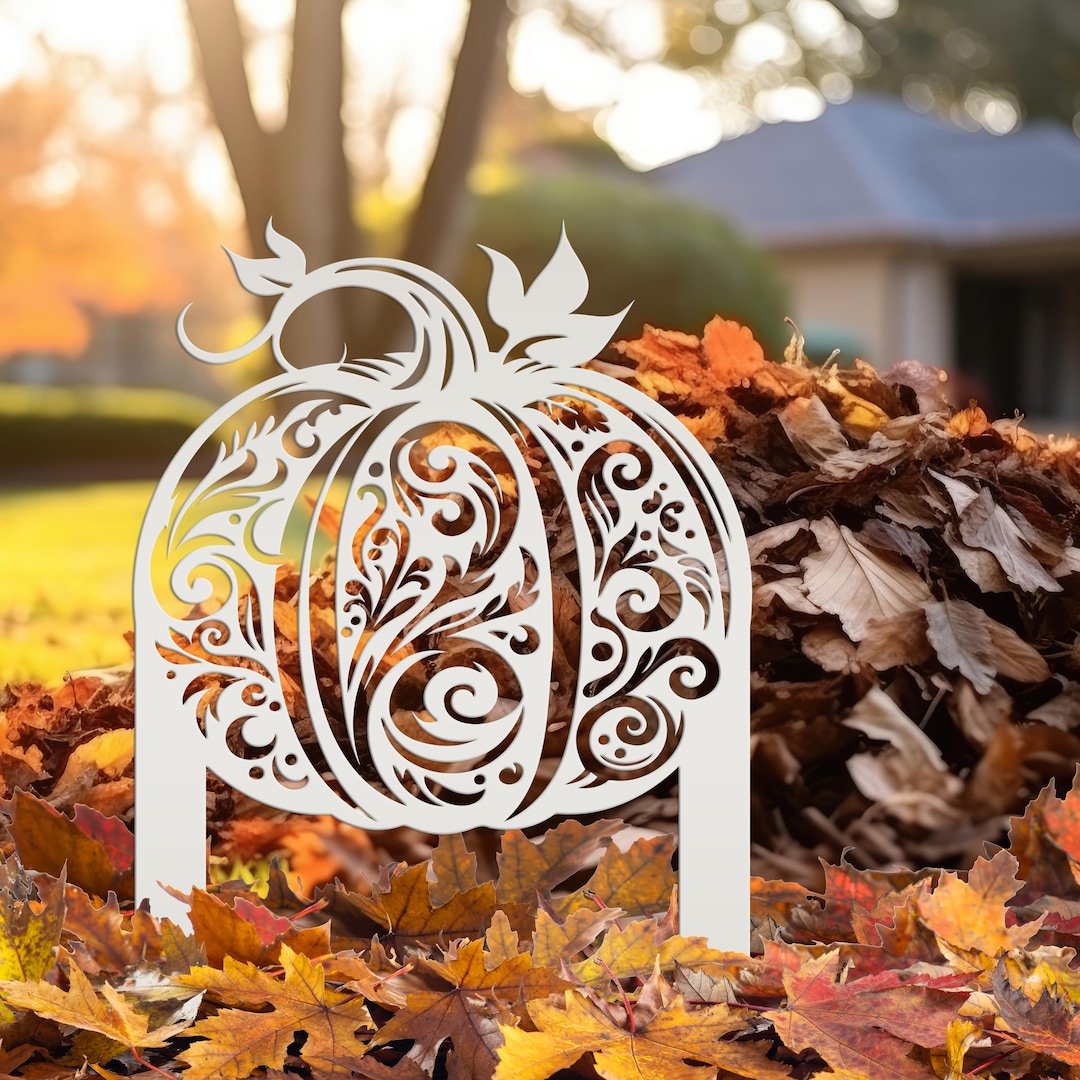 Fall Decor, Outdoor Harvest Pumpkin Metal Yard Art for Autumn - Unique ...