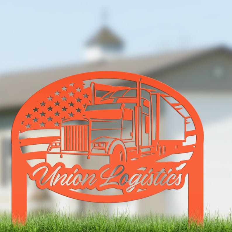 Semi-Truck Yard Stake, Metal Customized Big Rig Decor, 18-Wheeler Trucker Gift, Outdoor Steel Business Sign, Personalized Tractor Trailer image 7