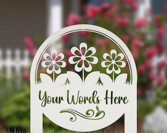 Personalized Flower Yard Sign, Mother's Day Gift, Gift for the Gardner, Flower Bed Sign, Garden Club Sign