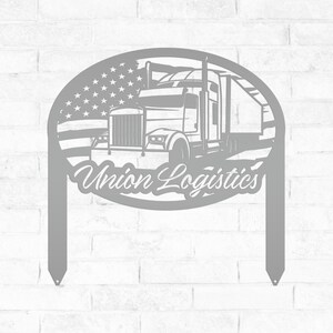 Semi-Truck Yard Stake, Metal Customized Big Rig Decor, 18-Wheeler Trucker Gift, Outdoor Steel Business Sign, Personalized Tractor Trailer image 9