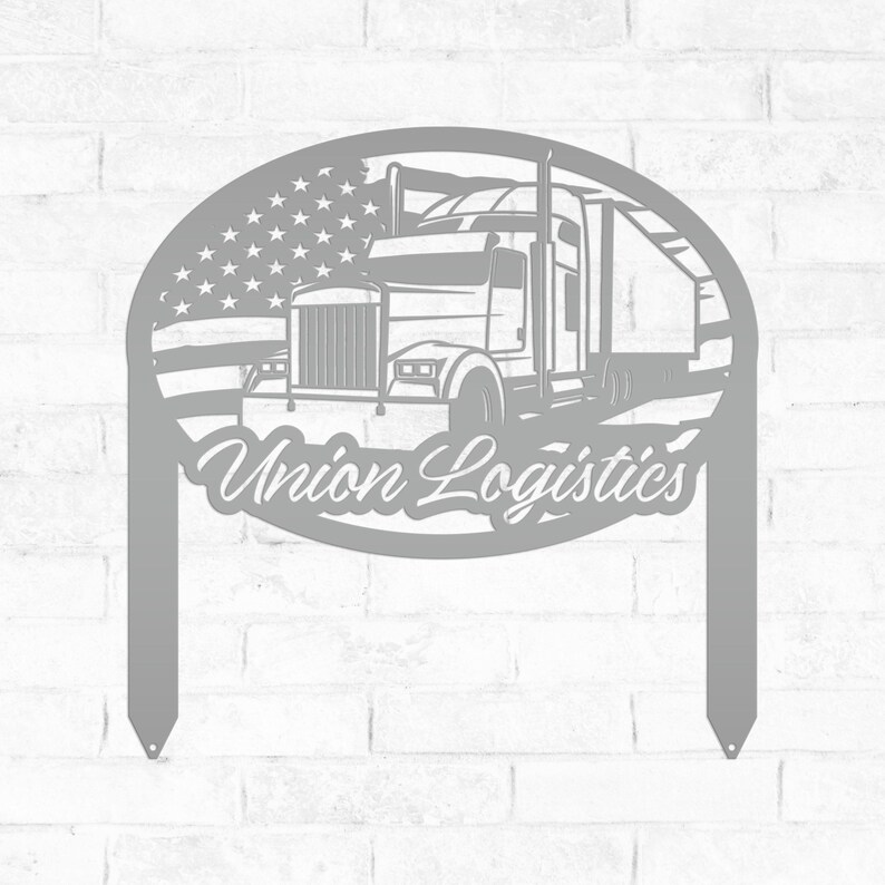 Semi-Truck Yard Stake, Metal Customized Big Rig Decor, 18-Wheeler Trucker Gift, Outdoor Steel Business Sign, Personalized Tractor Trailer image 9