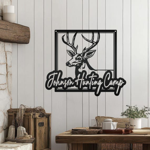 Personalized Deer Hunting Camp Metal Sign - Your Own Wording
