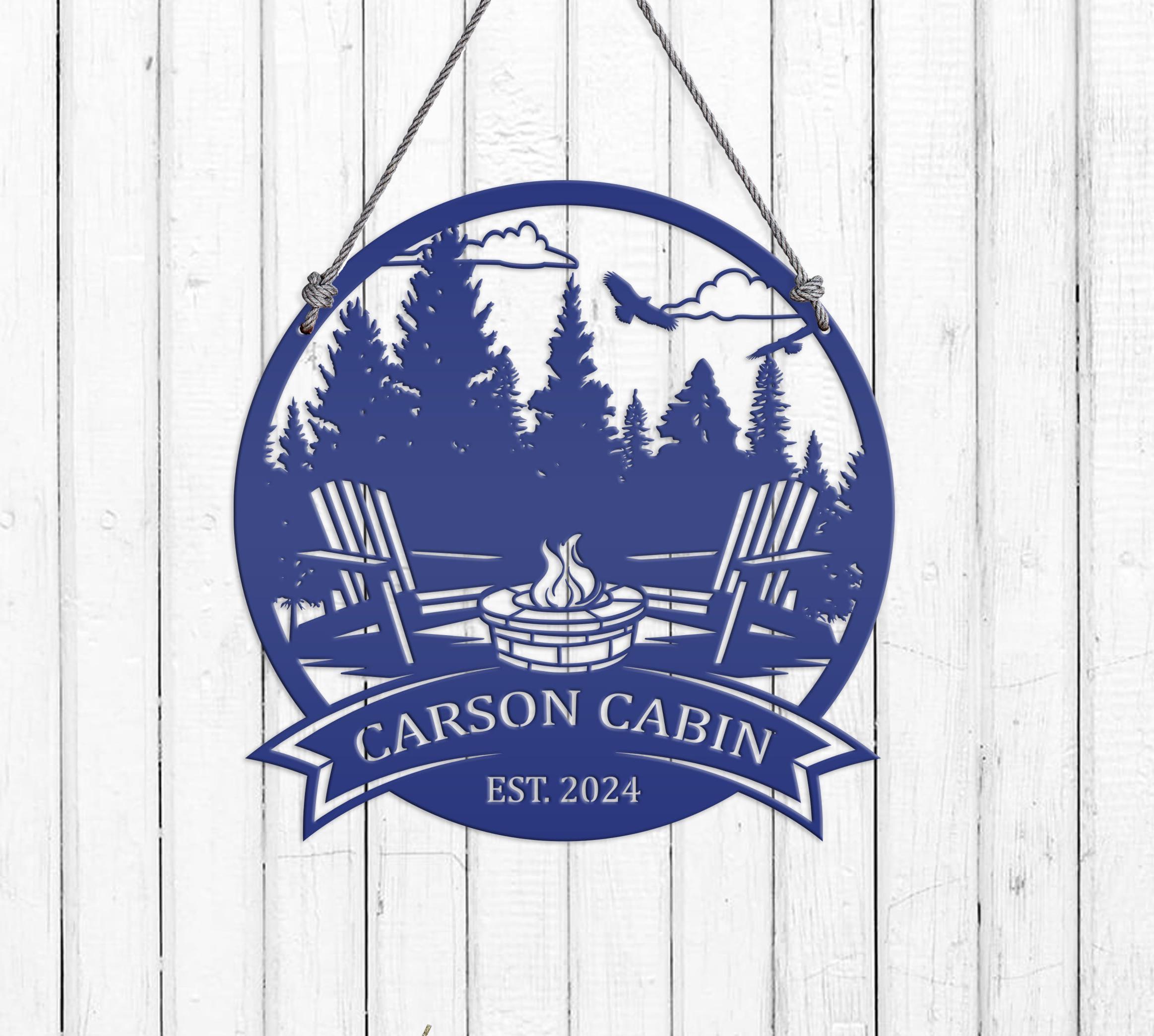Campfire Sign With Family Name - Rustic Handcrafted Outdoor Decor ...