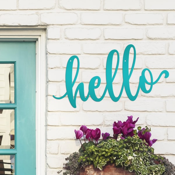 Hello Outdoor/Indoor Metal Sign