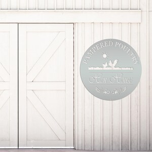 Chicken coup sign, Custom Outdoor Metal Sign for a Chicken run! Silver