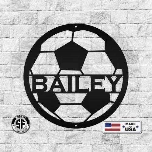 Soccer Metal Wall Art Metal Sports Decor Soccer Sign Soccer Etsy