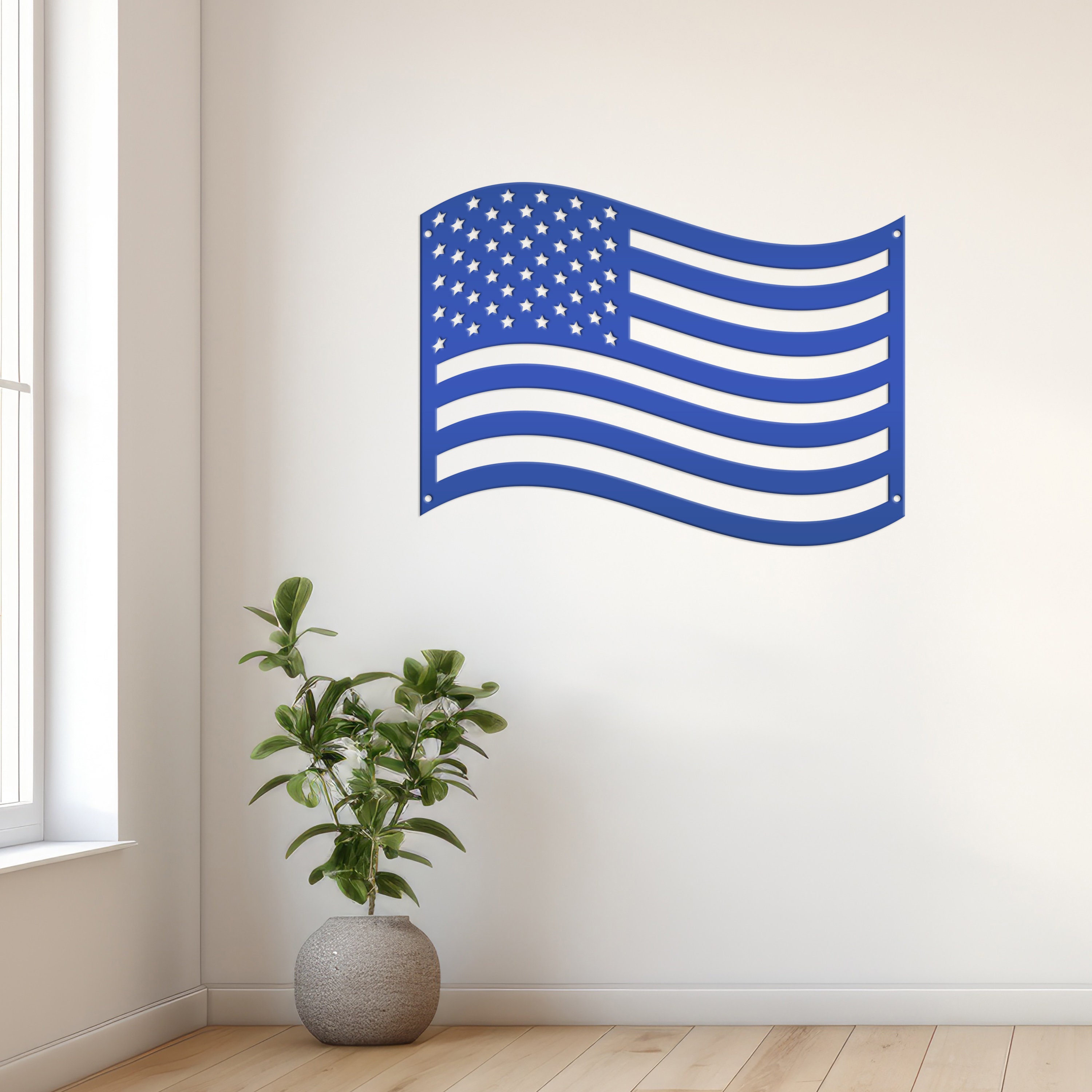 Patriotic American Flag Metal Wall Art – Independence Day Decoration ...