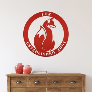 Personalized Fox Sign With Established Date - Etsy