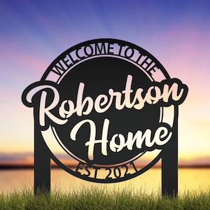 Custom Metal Welcome Yard Stake, Make it your own wording, Business Sign