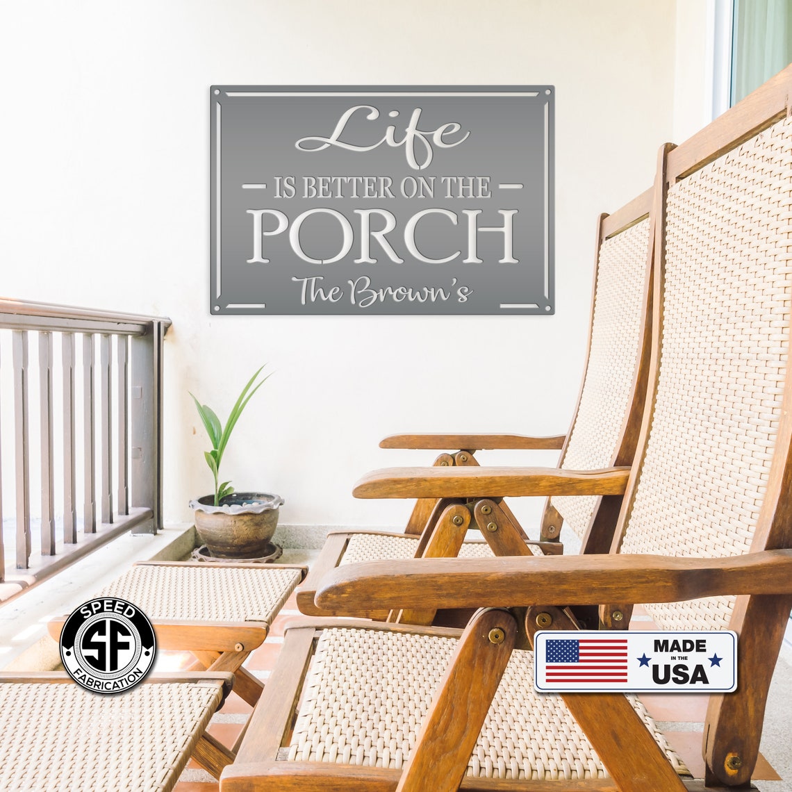 Personalized Life is Better on the Porch Metal Sign - Etsy