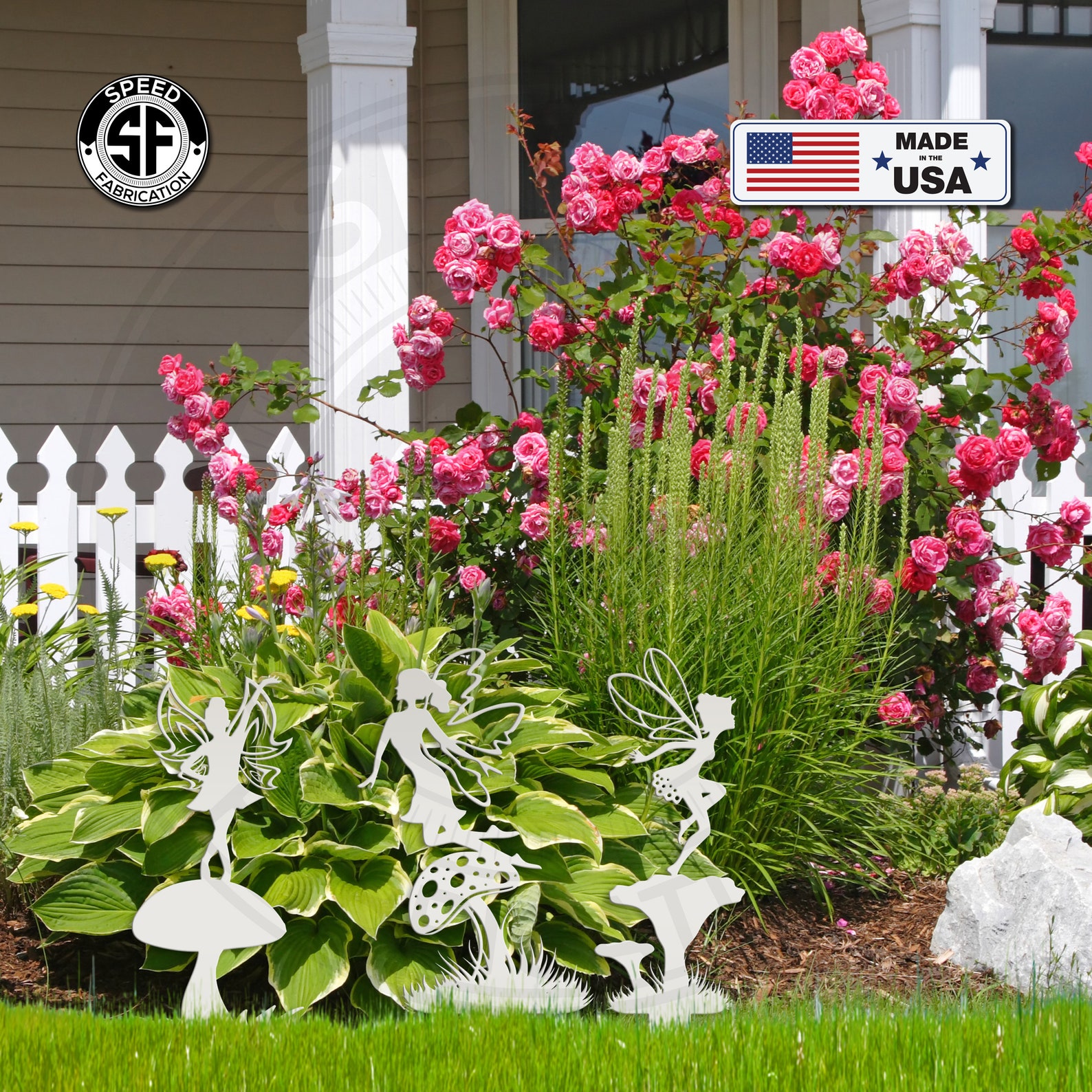 Metal Garden Fairy Yard Stakes Etsy