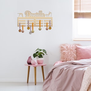 Gymnastics Medal Holder, Finally a place to proudly display all of your gymnasts award ribbons in one place! Gold