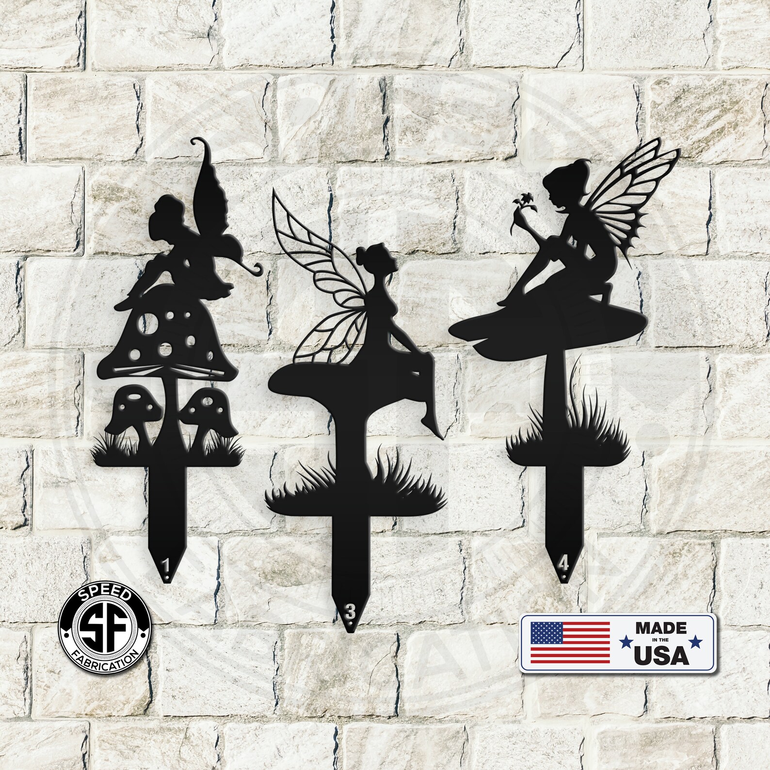 Metal Garden Fairy Yard Stakes Etsy