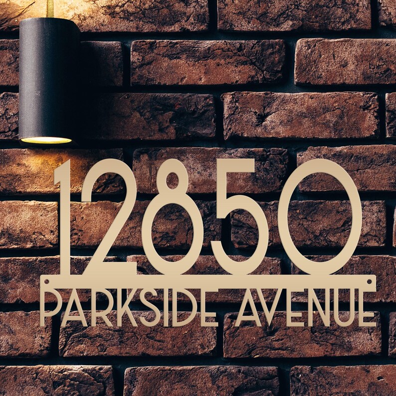 Metal Address Sign - Art Deco House Numbers -front Porch Decor ...