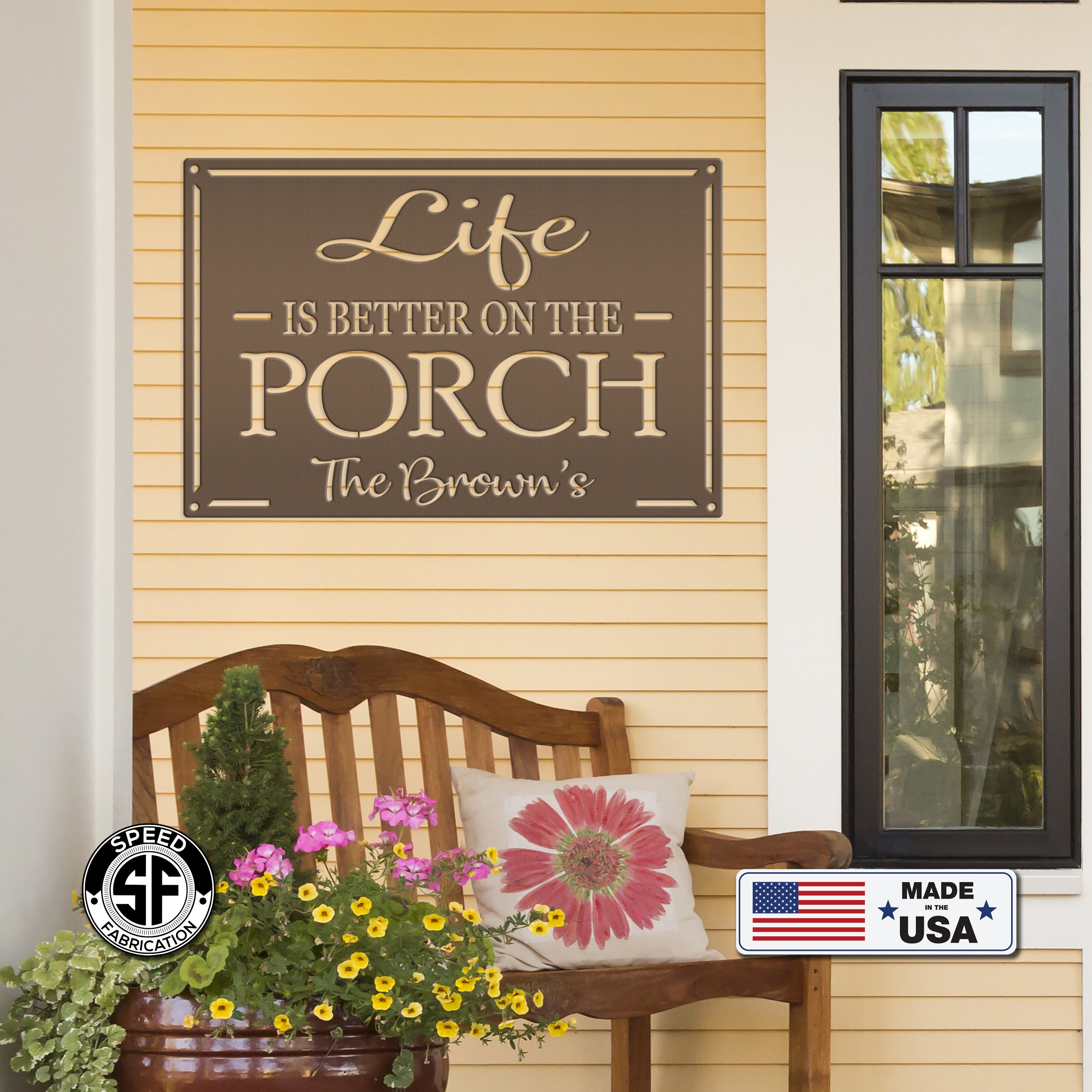 Personalized Life is Better on the Porch Metal Sign - Etsy
