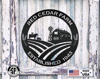 Farm Round Sign - Etsy