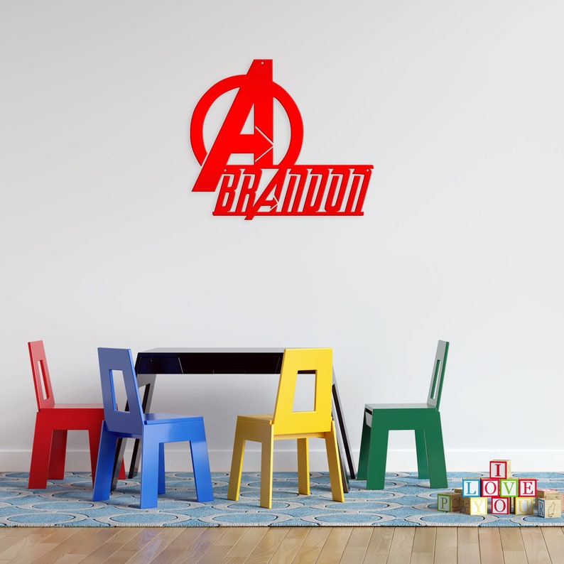 Personalisierte Superhelden Avengers Namen Metall Zeichen ...