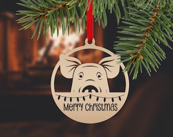 Pig Metal Ornament, Farm Ornament
