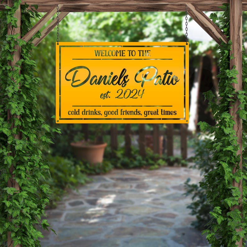 Outdoor Patio Sign, Custom Metal Porch Wall Art - Etsy
