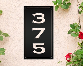 Vertical Metal Address Sign