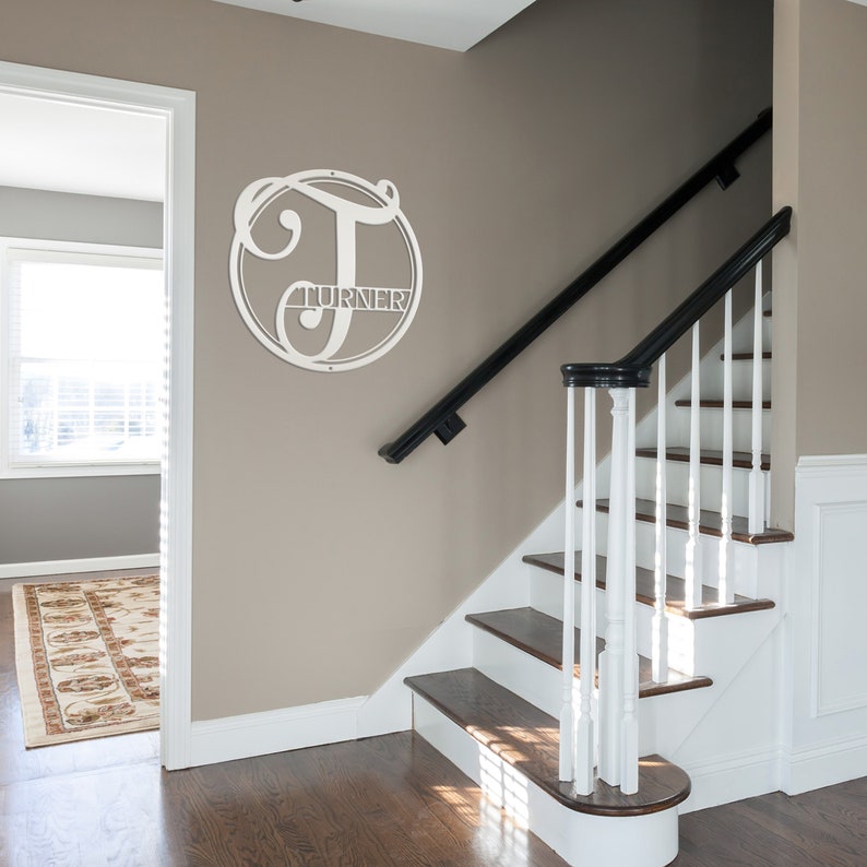 Monogram Railing Last Name Monogram Sign, Wedding Gift , Anniversary Gift, Housewarming ...