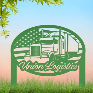 Semi-Truck Yard Stake, Metal Customized Big Rig Decor, 18-Wheeler Trucker Gift, Outdoor Steel Business Sign, Personalized Tractor Trailer image 4