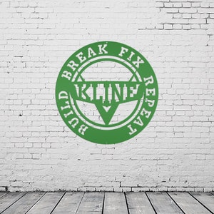 Personalized Build Break Fix Repeat Garage Metal Sign -Man Cave Gift - Indoor Outdoor-Gift For Dad-