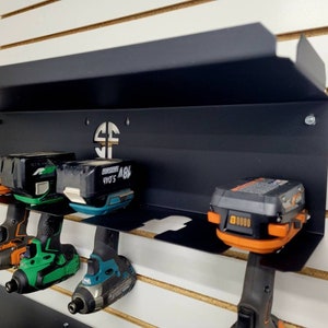 Metal Power Tool Rack, Heavy Duty Storage Shelf, Tool Organization, Garage Storage