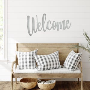 Welcome Indoor/Outdoor Metal Sign Silver