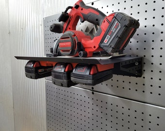 Metallkreissäge-Regal mit Batterie-Rack - Garage Clean Up-Tool-Organisation