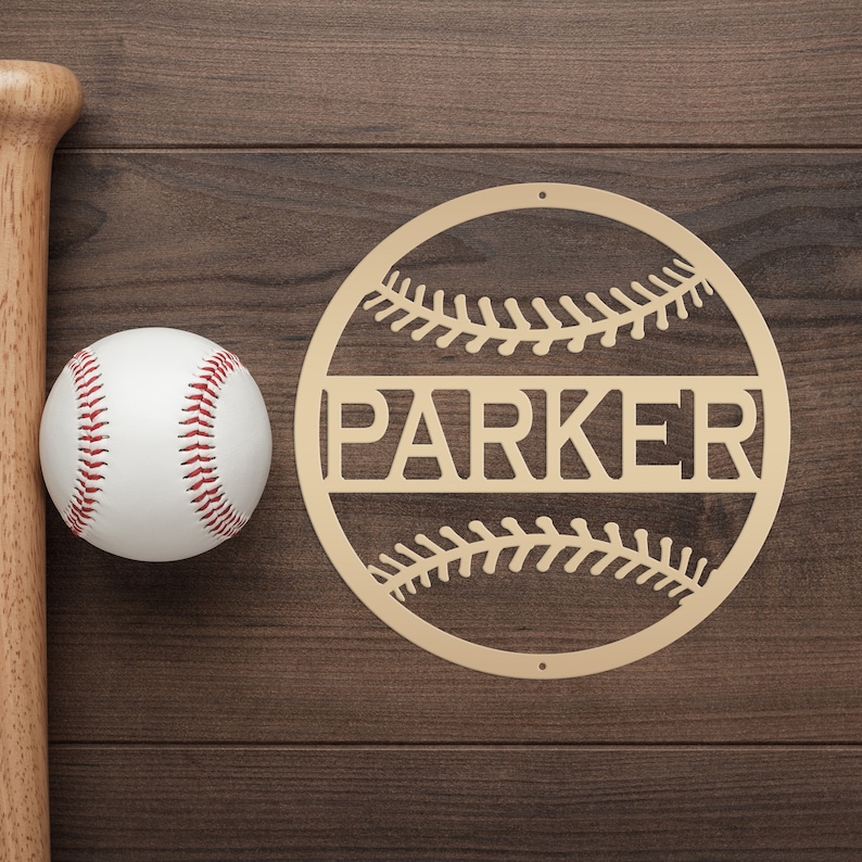 Personalized Baseball Name Metal Sign - Etsy