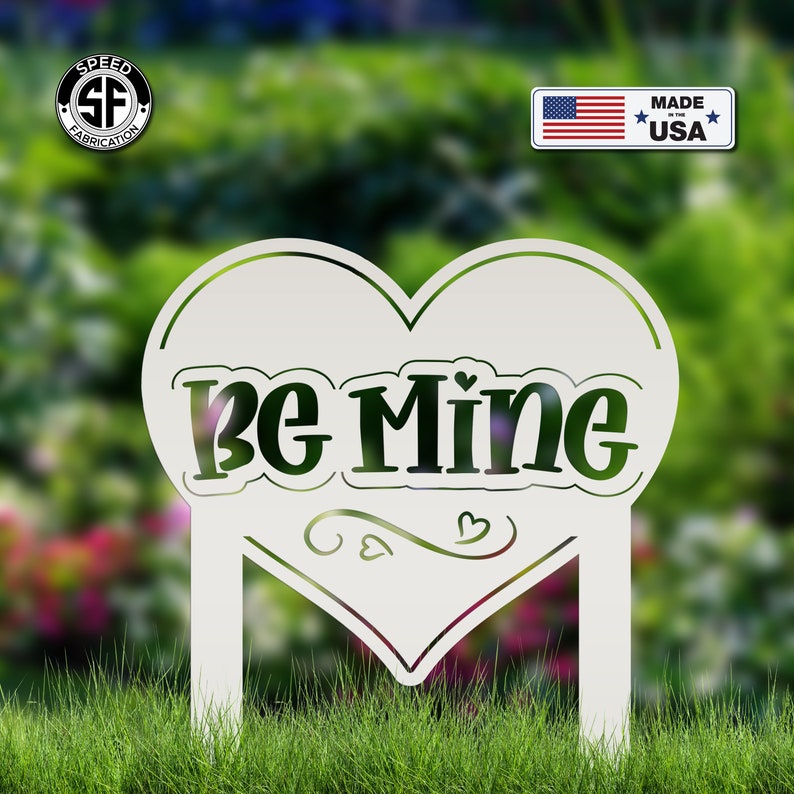 Be Mine Heart Metal Yard Stake Valentine Decor Etsy