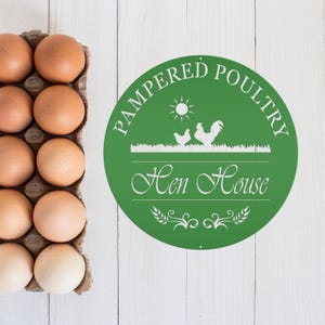 Chicken coup sign, Custom Outdoor Metal Sign for a Chicken run! Green