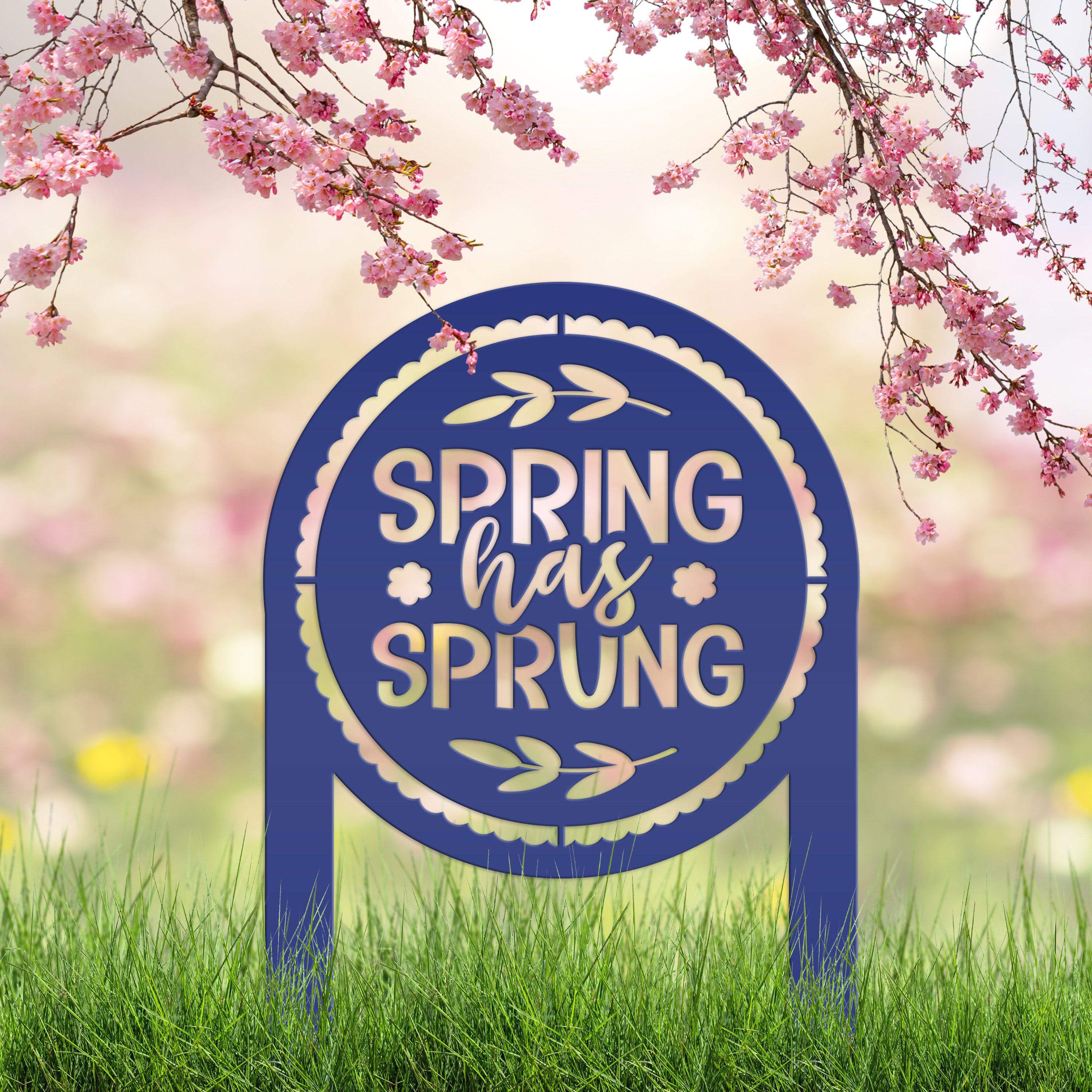 Metal Spring Has Sprung Yard Stake - Outdoor Spring Decor - Etsy
