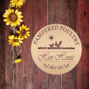 Chicken coup sign, Custom Outdoor Metal Sign for a Chicken run! Gold