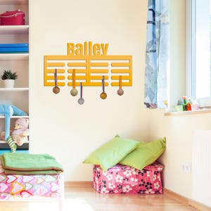 Medal Award Hanging Rack, Custon Sport Metal Ribbon Wall Display, Unique Gift Idea, Personalized Medal Holder, Birthday or Christmas Present
