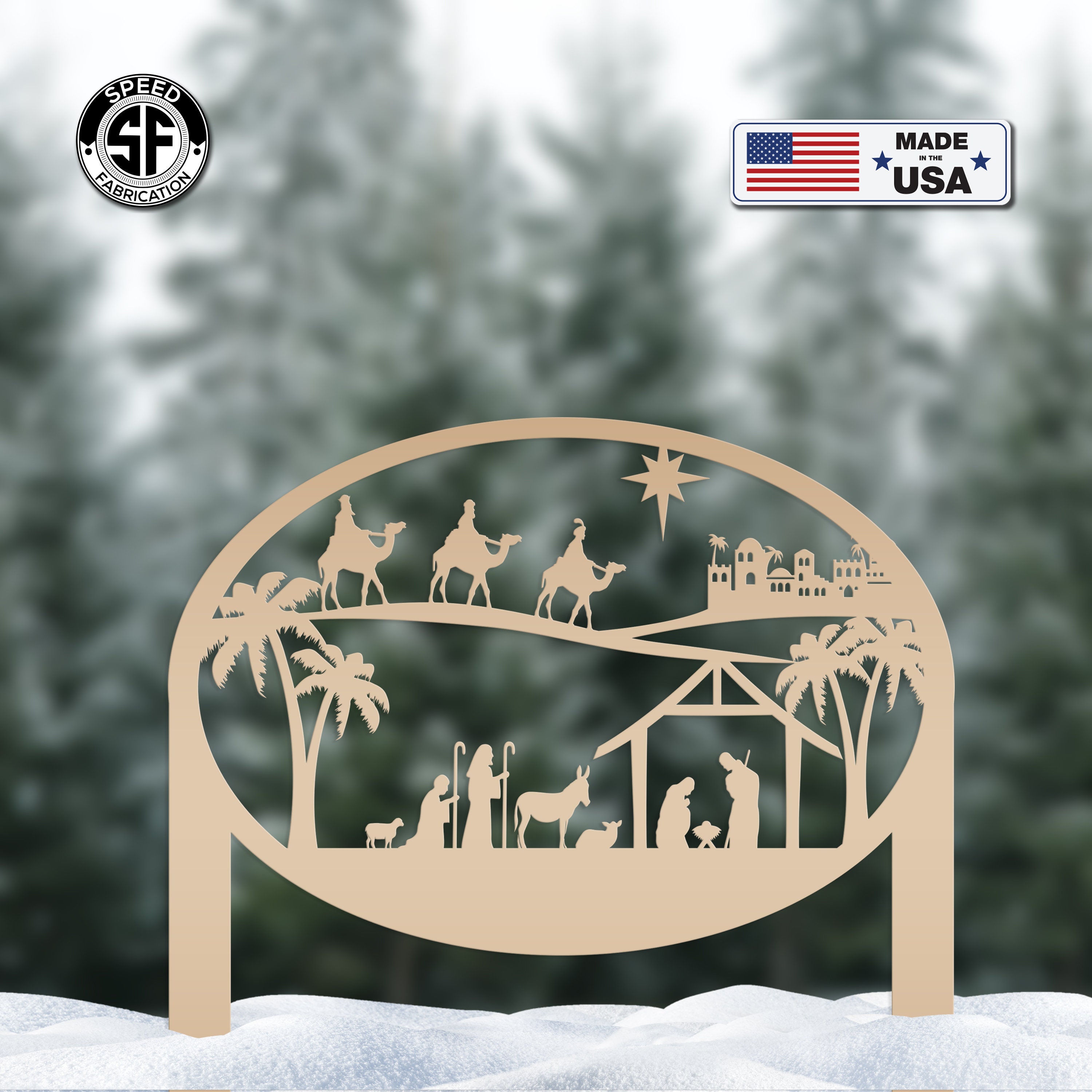 Christmas Nativity Metal Yard Stake Christian Yard Decor Etsy